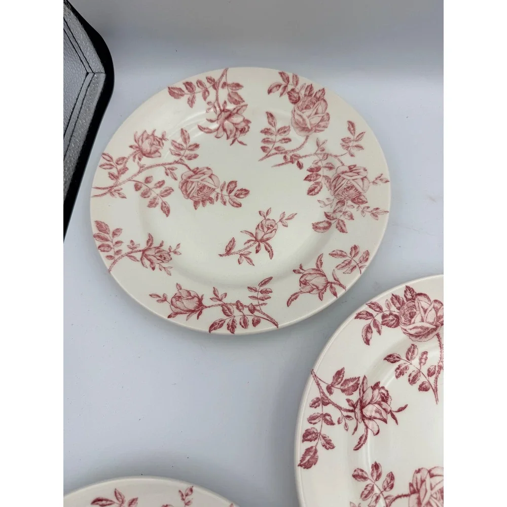 Churchill Antique Rose Pink Salad Plates Set of 6 Vintage Made in England 8